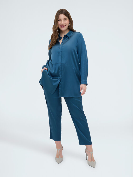 Fiorella Rubino Fiorella Rubino Pantaloni di tessuto P037L002387N024 Turchese Regular Fit