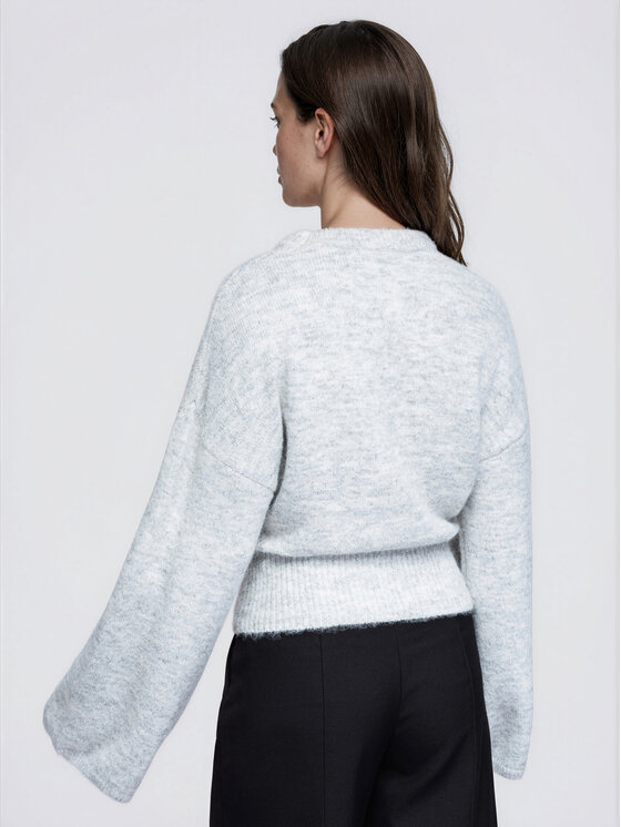 Ombre Ombre Svetr OW-SW-E0062 Šedá Relaxed Fit