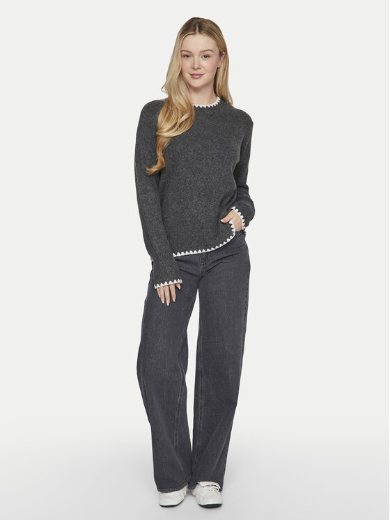 Vila Vila Пуловер Hefna 14098864 Сив Regular Fit