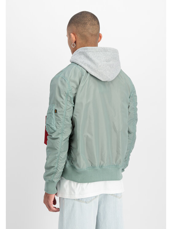 Alpha Industries Alpha Industries Kurtka bomber MA-1 TT Hood Light Bomber Jacket Zielony Slim Fit