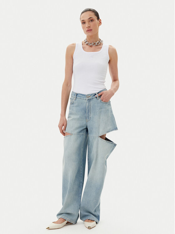 PINKO PINKO Top 100807 A2OF Z04 Biały Regular Fit