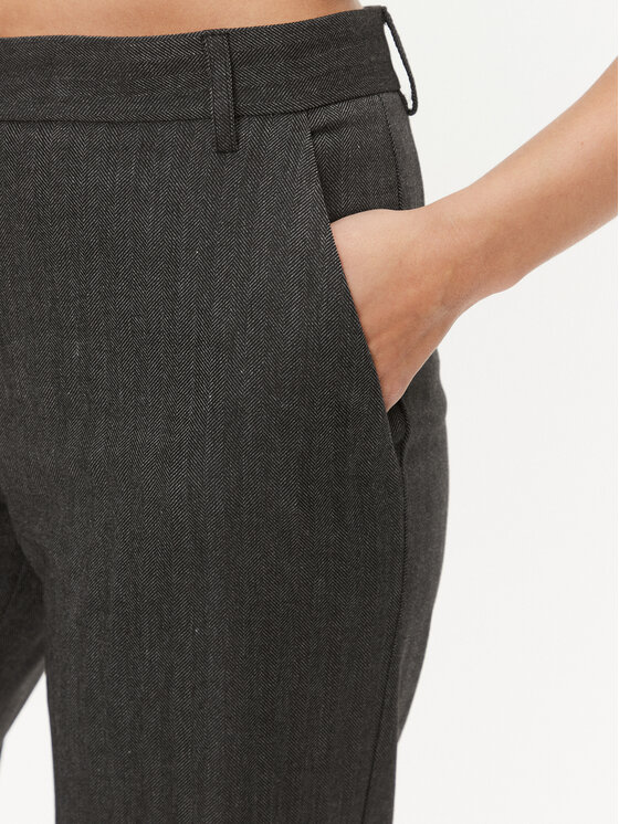 Babylon Babylon Текстилни панталони T_S00535 Сив Wide Leg