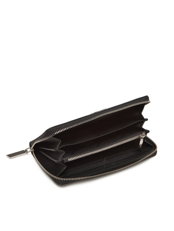 Calvin Klein Calvin Klein Liels sieviešu maks Ck Must Aop Large Zip Around LV04F1073G Melns