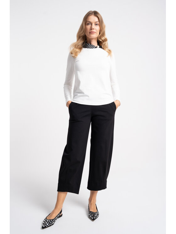 CLICK CLICK Kalhoty z materiálu 30-359 S Černá Wide Fit