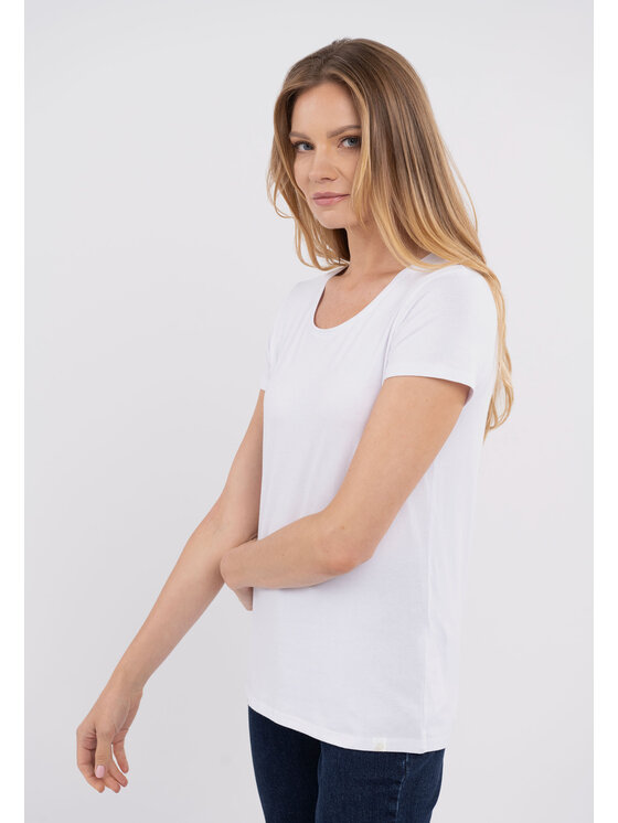 Volcano Volcano T-Shirt T-DIANA Biały Regular Fit