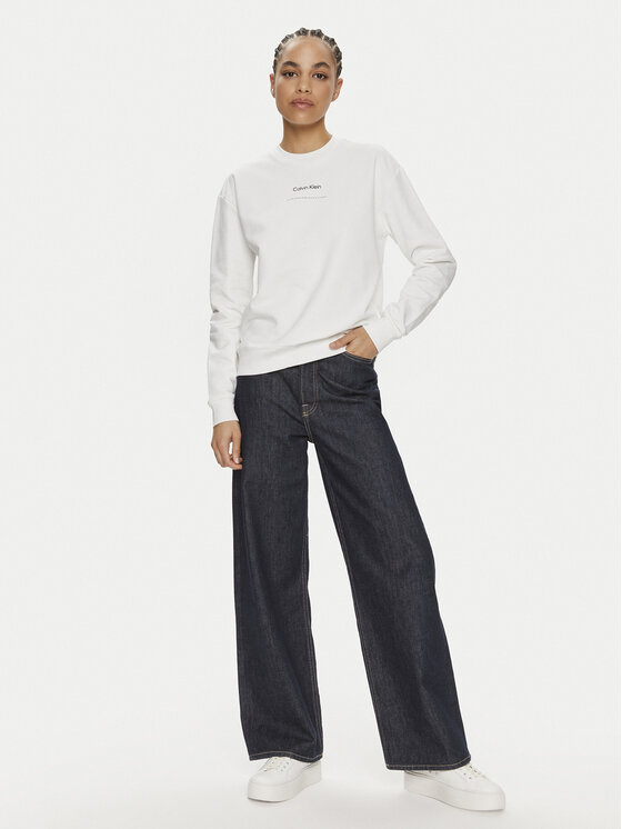 Calvin Klein Calvin Klein Bluza Multi Logo K20K207216 Biały Regular Fit