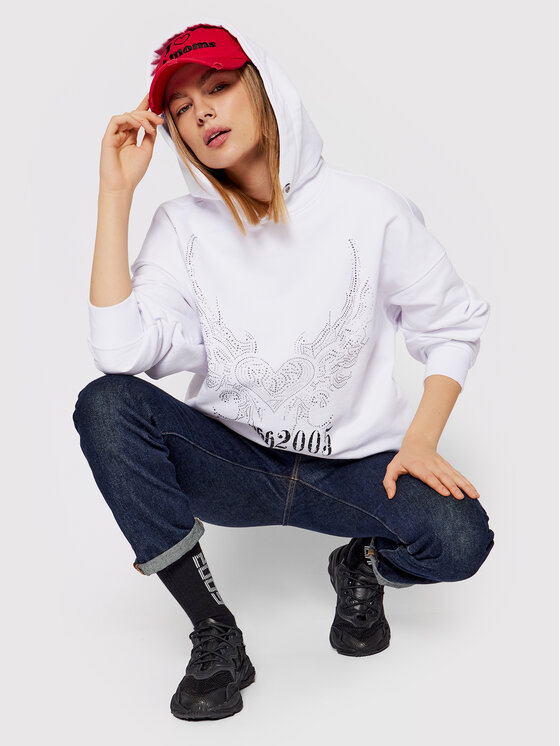 Felpa Unisex Swan Hoodie Bianco Regular Fit