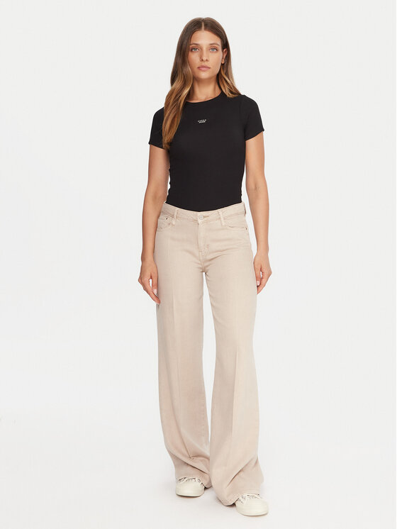 Guess Jeans Guess Jeans Marškinėliai W5BP45 KA0H1 Juoda Slim Fit