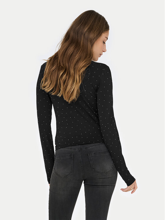 ONLY ONLY Bluzka Zita 15358986 Czarny Slim Fit