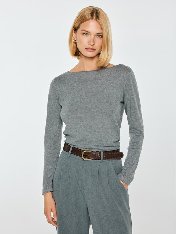 BIG STAR BIG STAR Sweter MARIETA Szary Basic Fit