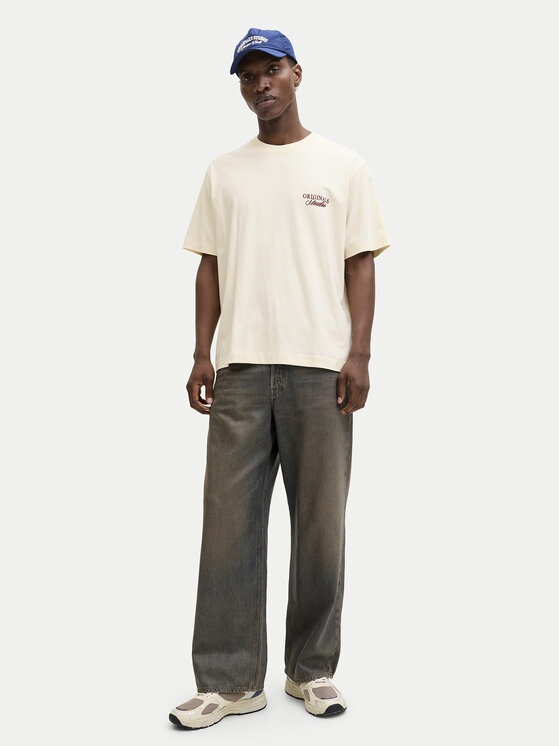 Jack & Jones Jack & Jones Tričko Norrebro Typo 12282898 Écru Regular Fit
