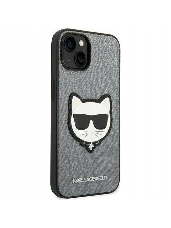 KARL LAGERFELD KARL LAGERFELD Etui na telefon Saffiano Patch Srebrny