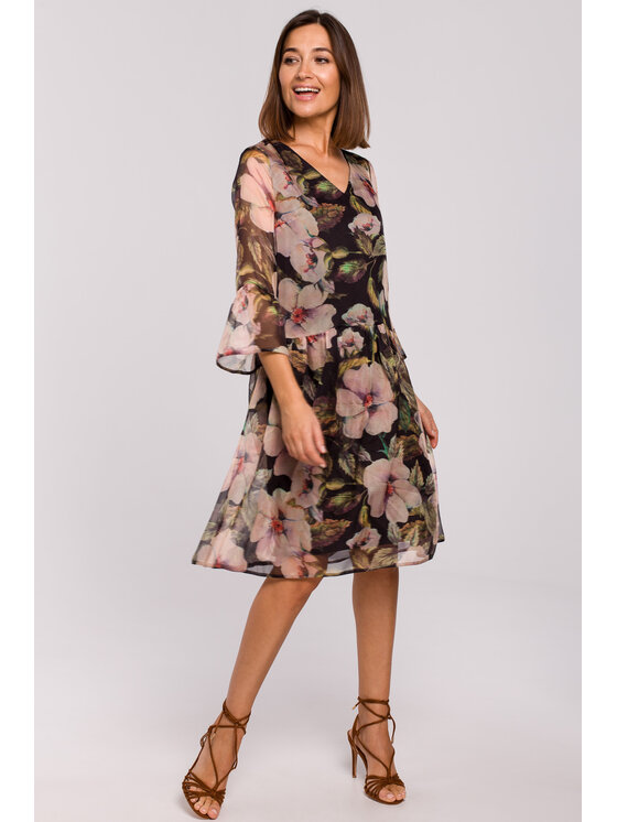 Stylove Stylove Každodenné šaty S214 Čierna Regular Fit