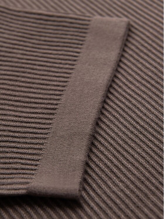 Ombre Ombre T-Shirt OM-TSCT-0254 Brązowy Slim Fit