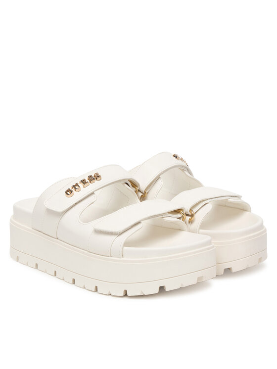 Guess Guess Şlapi FLJFAX ELE03 Écru