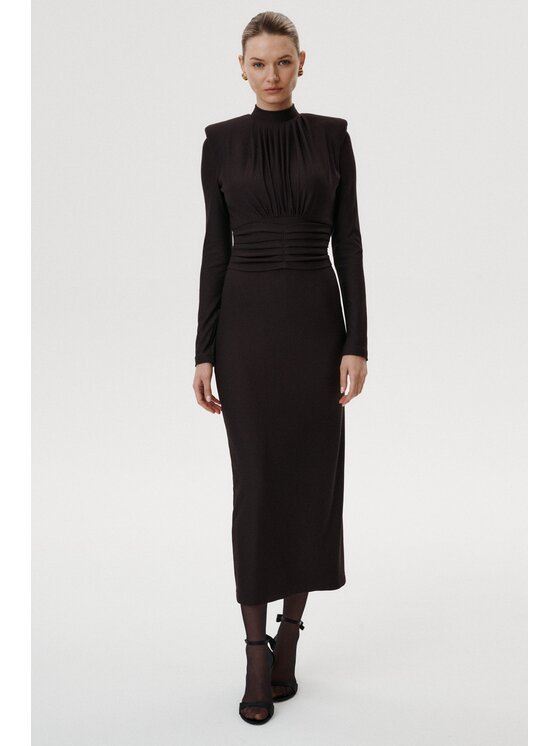 MARI PRETI MARI PRETI Abito da cocktail Deluna Marrone Slim Fit