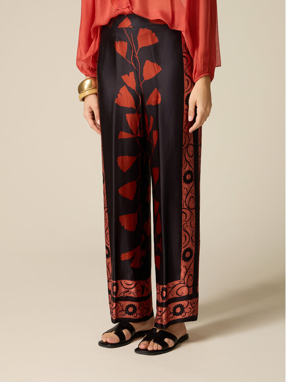Oltre Oltre Spodnie materiałowe P008J002462N0Z3 Czarny Baggy Fit