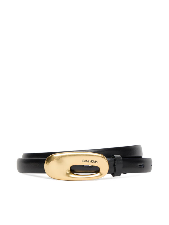 Calvin Klein Pasek Damski Elongated Chucnhy Buckle 15Mm LV04F7022G Czarny