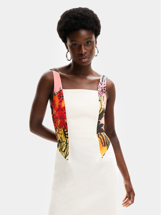 Desigual Desigual Літня сукня MONSIEUR CHRISTIAN LACROIX Marbella 24SWVW75 Білий Slim Fit