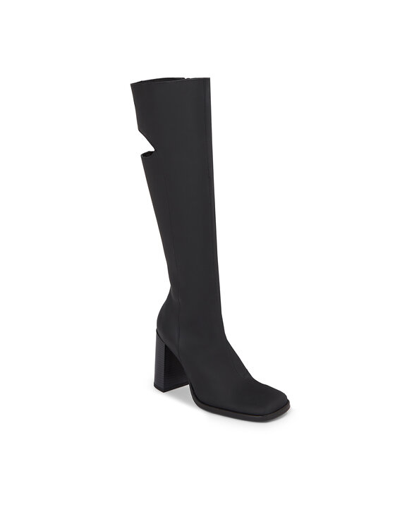 Calvin Klein Jeans Calvin Klein Jeans Zimske čizme Long Heel Zip Boot Cut Out Edgy YW0YW01253 Crna