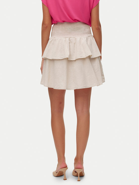 Vero Moda Vero Moda Spódnica mini Luna 10309768 Beżowy Regular Fit