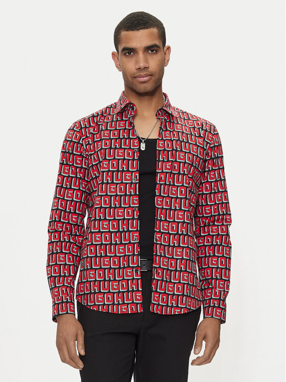 HUGO Hugo Cămașă Ermo 50519638 Roșu Slim Fit