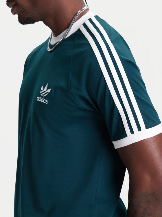 adidas adidas Тишърт adicolor Classics 3-Stripes JY1374 Зелен Slim Fit