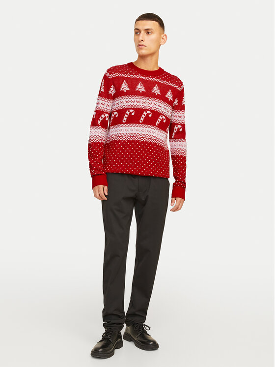 Jack & Jones Jack & Jones Sweater Xmas Gabriel 12266118 Piros Regular Fit