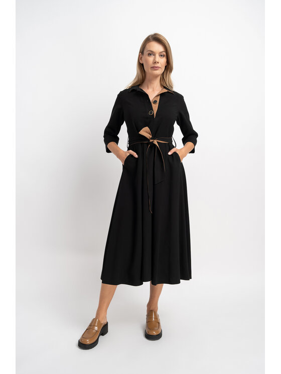 CLICK CLICK Každodenné šaty 60-6052 Čierna Premium Fit