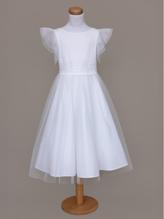 SLY SLY Sukienka 5SM-09A Biały Comfortable Fit