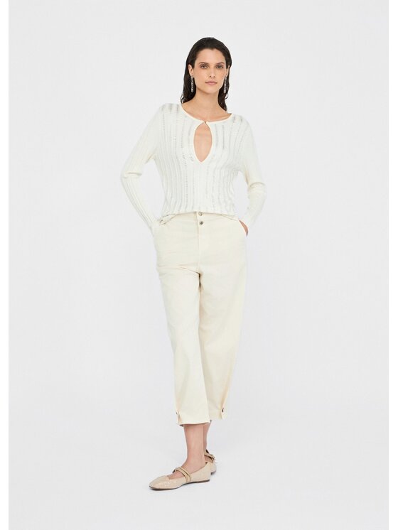 Liu Jo Liu Jo Spodnie materiałowe MF5307T819120304 Beżowy Carrot Fit