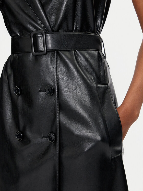 BOSS Boss Rochie din imitație de piele Dujeta 50518473 Negru Regular Fit