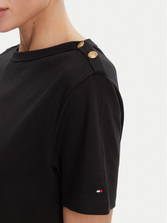 Tommy Hilfiger Tommy Hilfiger Bluse WW0WW42907 Schwarz Regular Fit