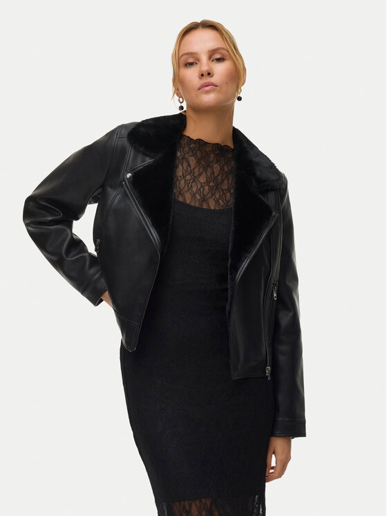 Vero Moda Vero Moda Geacă din imitație de piele Hailey 10250405 Negru Regular Fit