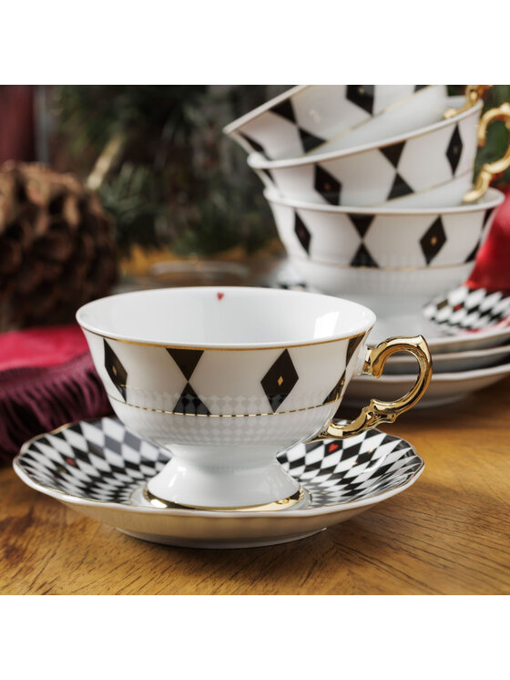 Ćmielów Ćmielów Filiżanka do herbaty Dama Kier Biały