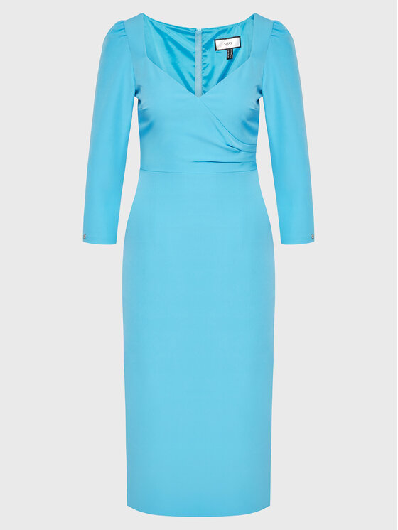 Nissa Nissa Kleid für den Alltag RZ13994 Himmelblau Slim Fit