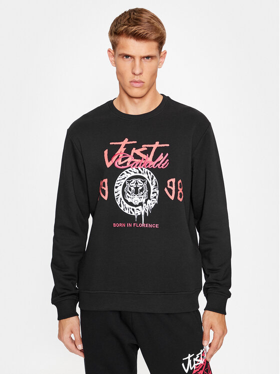 Just Cavalli Just Cavalli Majica dugih rukava 75OAII01 Crna Regular Fit