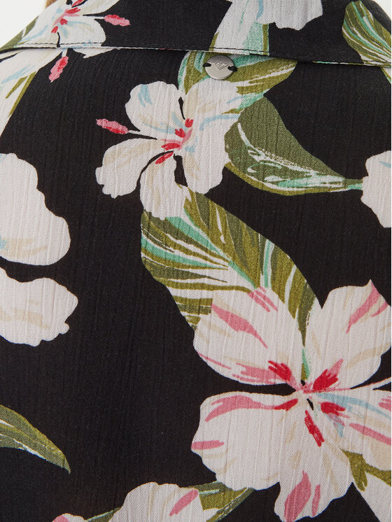 Roxy Roxy Srajčna obleka Island Escape ERJWD03865 Črna Regular Fit