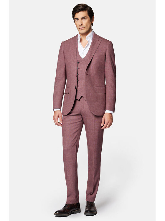 Lancerto Lancerto Garnitur Monterrey GA073124000013 Bordowy Slim Fit
