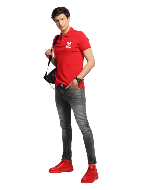 KARL LAGERFELD KARL LAGERFELD T-shirt kl22mpl01-rosso Rosso Regular Fit