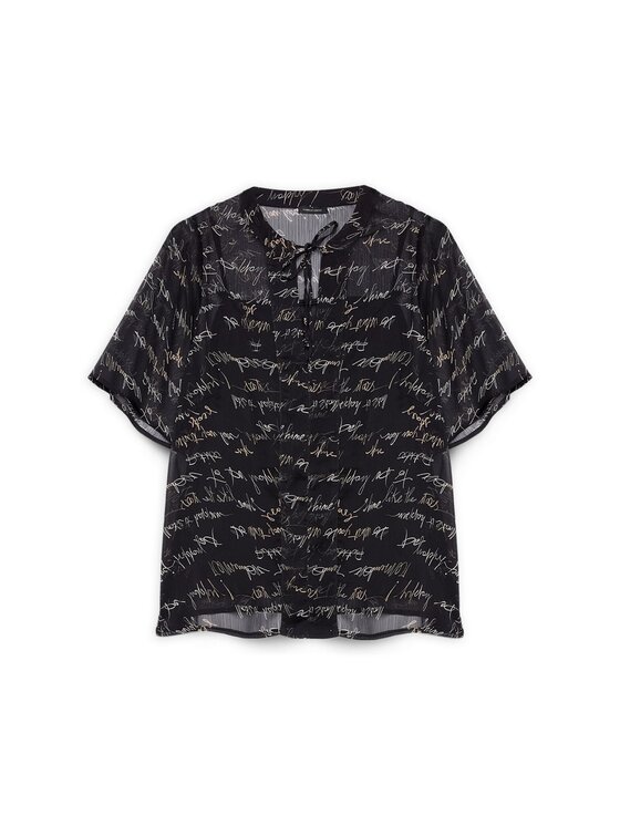 Fiorella Rubino Fiorella Rubino Bluzka 2006T002380N0Z3 Czarny Regular Fit