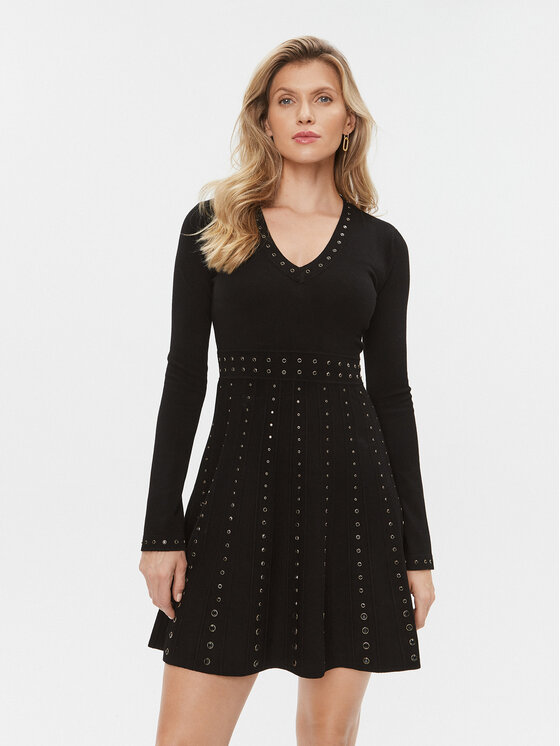 TWINSET TWINSET Kootud kleit 232TT3173 Must Regular Fit