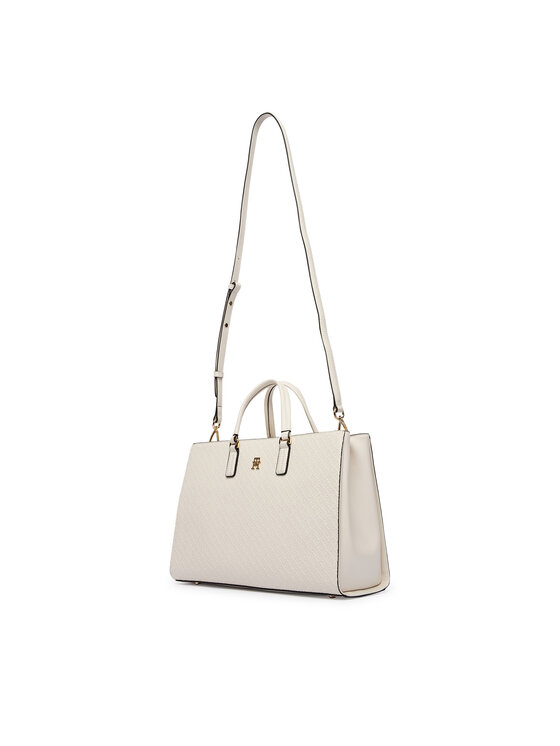 Tommy Hilfiger Tommy Hilfiger Дамска чанта Th Daily Satchel Mono AW0AW18418 Екрю