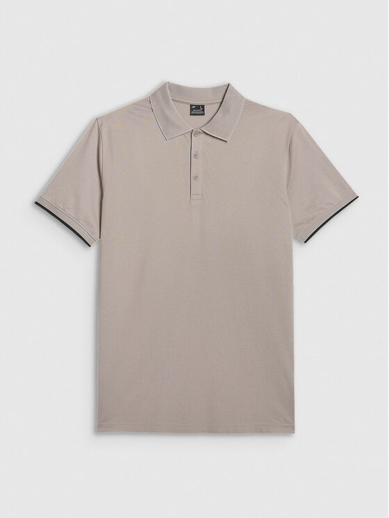 4F 4F Polo MIDSHOP TEXTILE Szary jasny Regular Fit