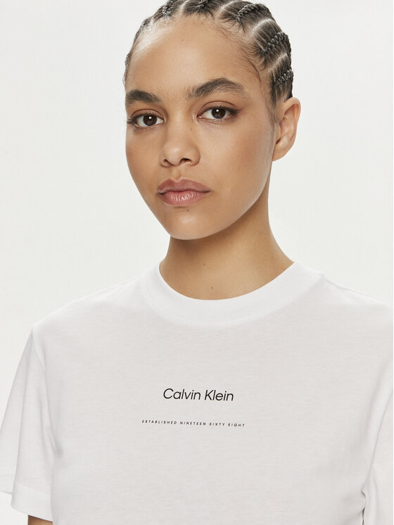 Calvin Klein Calvin Klein T-shirt Multi Logo K20K207215 Bijela Regular Fit