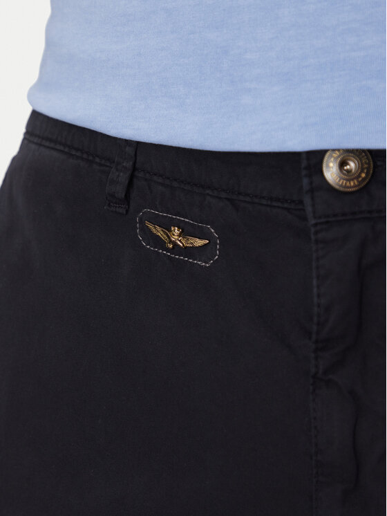 Aeronautica Militare Aeronautica Militare Šortky z materiálu 251BE066CT1122 Tmavomodrá Regular Fit