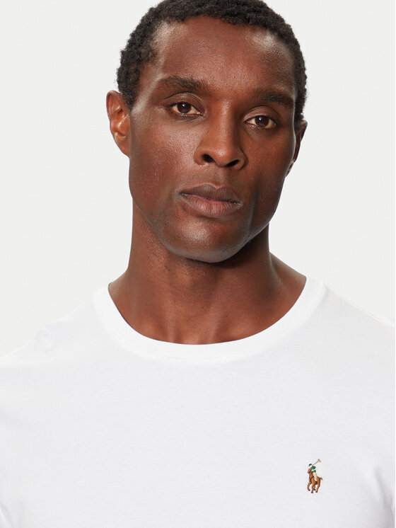 Polo Ralph Lauren Polo Ralph Lauren Majica z dolgimi rokavi 710760121 Bela Slim Fit