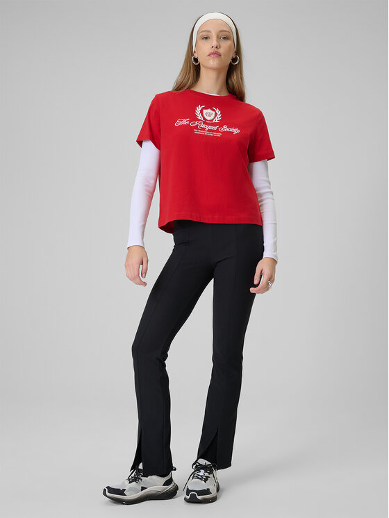 4F 4F T-Shirt SPORTS CLUB Czerwony Boxy Fit