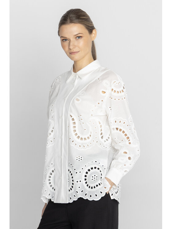 Deni Cler Milano Deni Cler Milano Bluzka T-DC-1432-F2-10-10-1 Biały Regular Fit