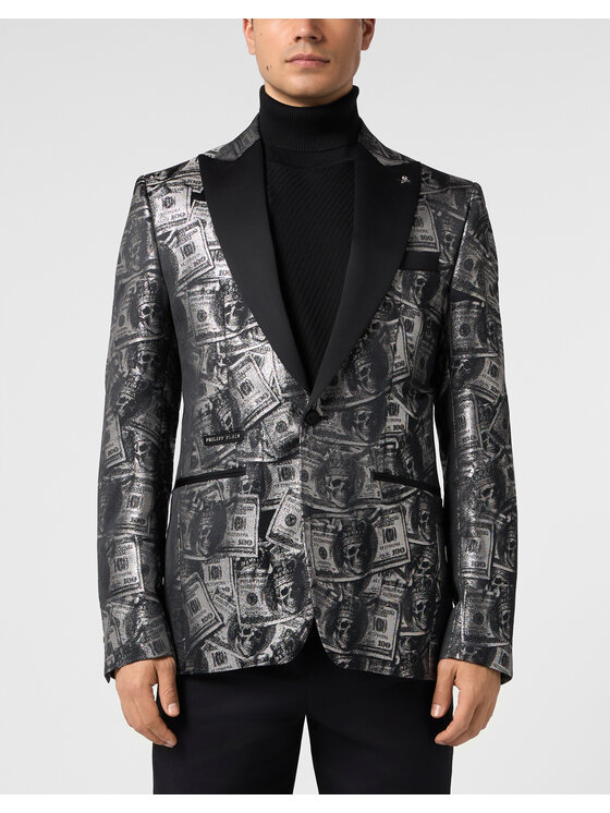PHILIPP PLEIN PHILIPP PLEIN Marynarka 31279 Czarny Regular Fit